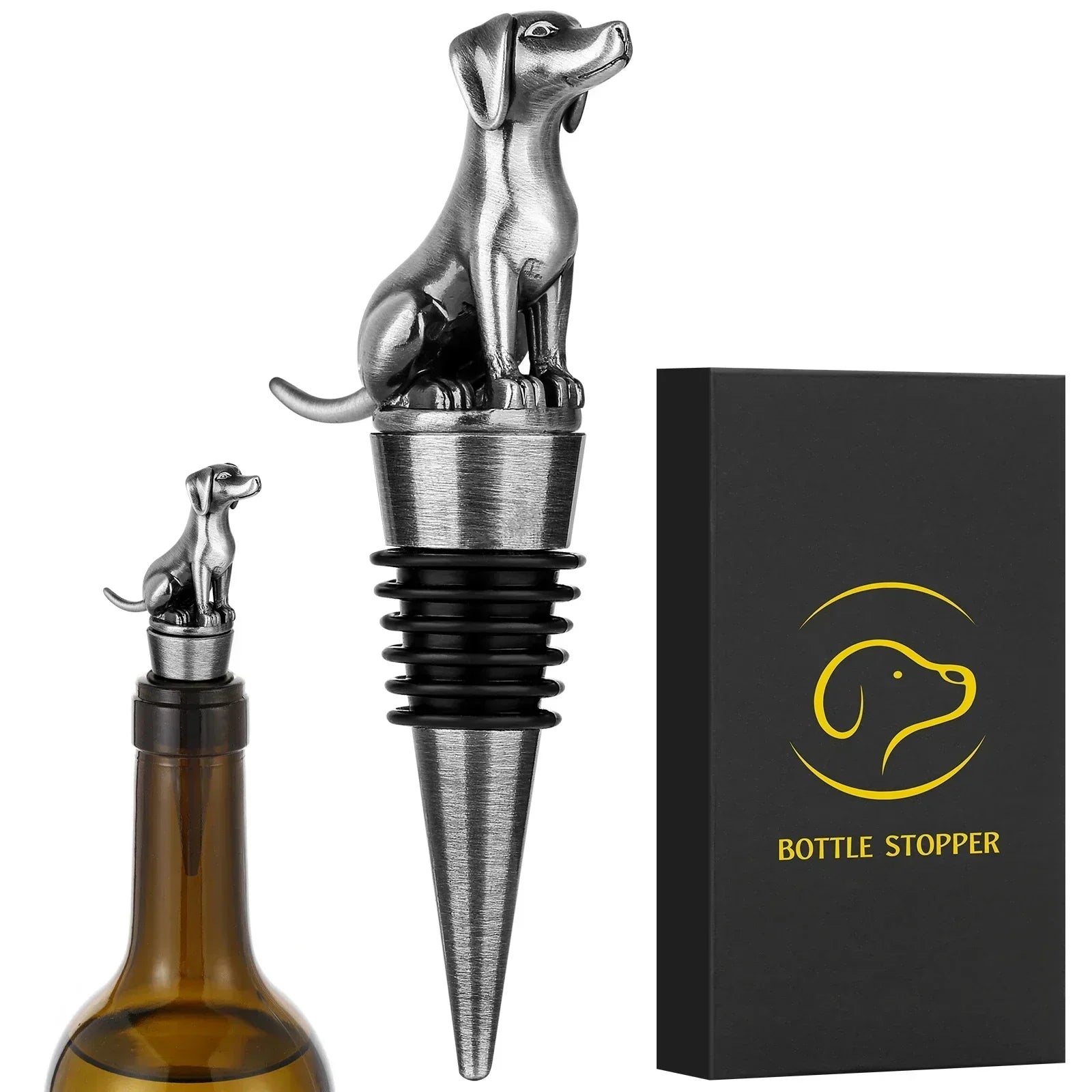 WinePup - Playful Dog-Shaped Wine Stopper, Keep Your Wine Fresh & Fun