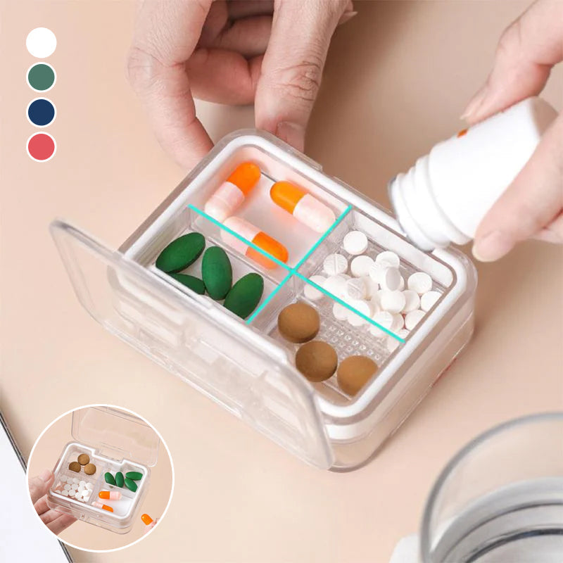 1+1 FREE | MediSnap – The Compact 2-in-1 Pill Box with Cutter for On-the-Go Convenience