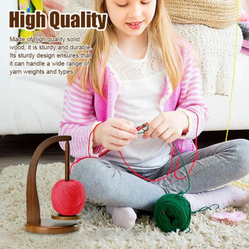 YarnRack™ - Durable wooden bobbin rack with rotating design