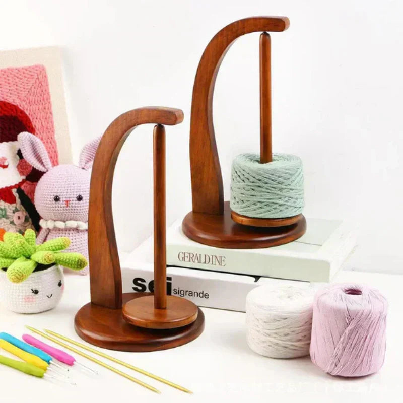 YarnRack™ - Durable wooden bobbin rack with rotating design