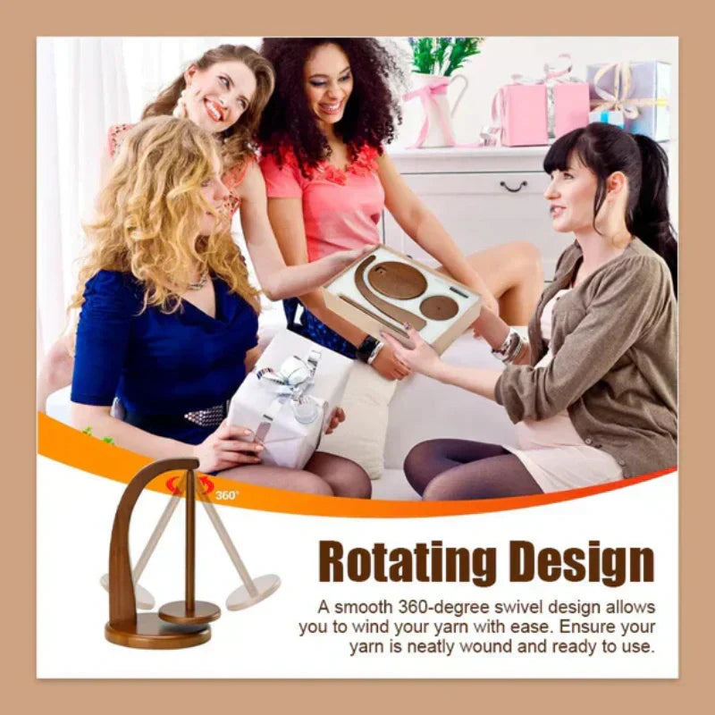 YarnRack™ - Durable wooden bobbin rack with rotating design