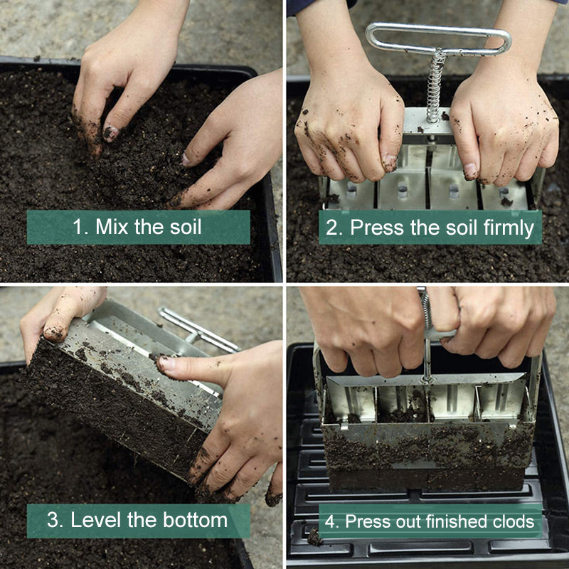 PlantForm - Manual clod former, soil blocker, garden tools for sowing