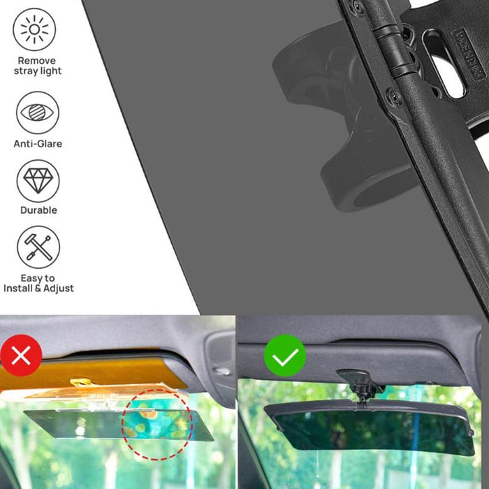 SunSafe - Anti-glare sun visor extension