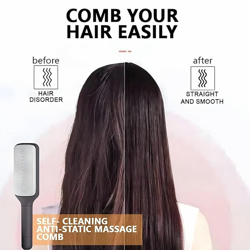 HushBrush – Self-Cleaning Hairbrush for Effortless Styling