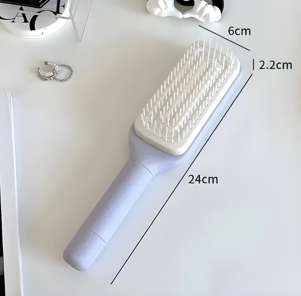 HushBrush – Self-Cleaning Hairbrush for Effortless Styling
